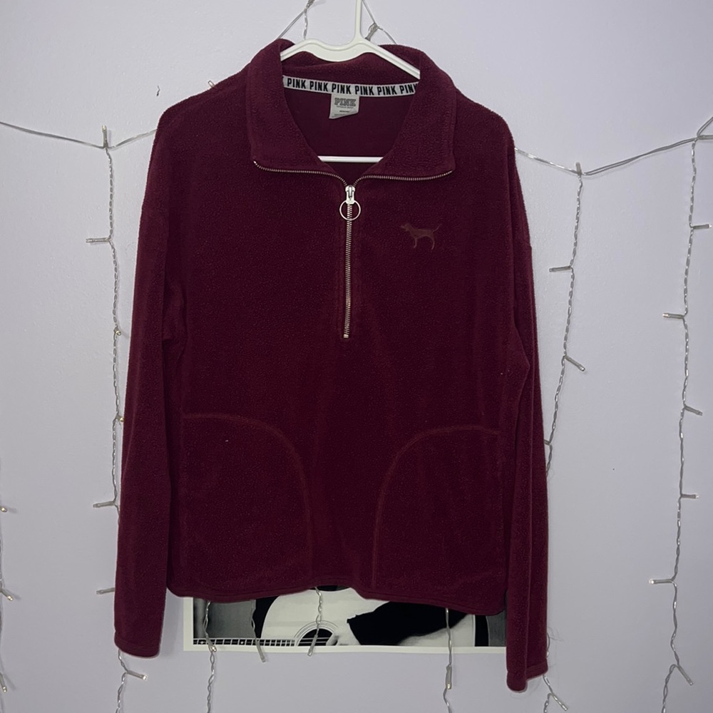 PINK half zip sherpa